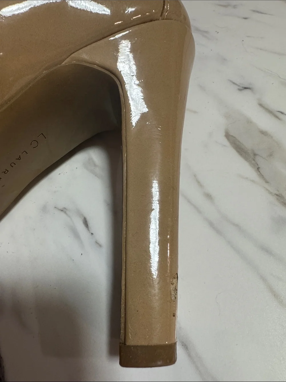 LC Lauren Conrad Patent Mary Jane Platform Heels in Tan
